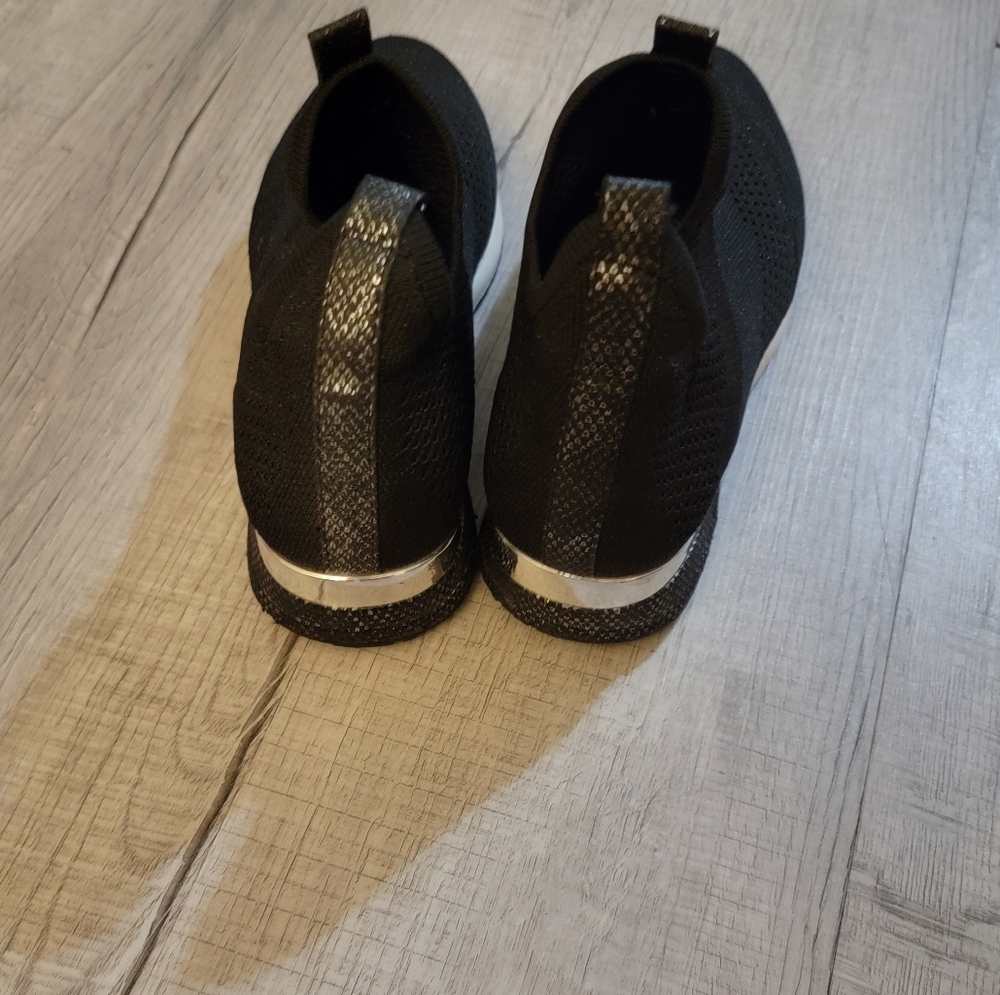 Women's Black Slip-On Sneakers - Picture 2 of 7
